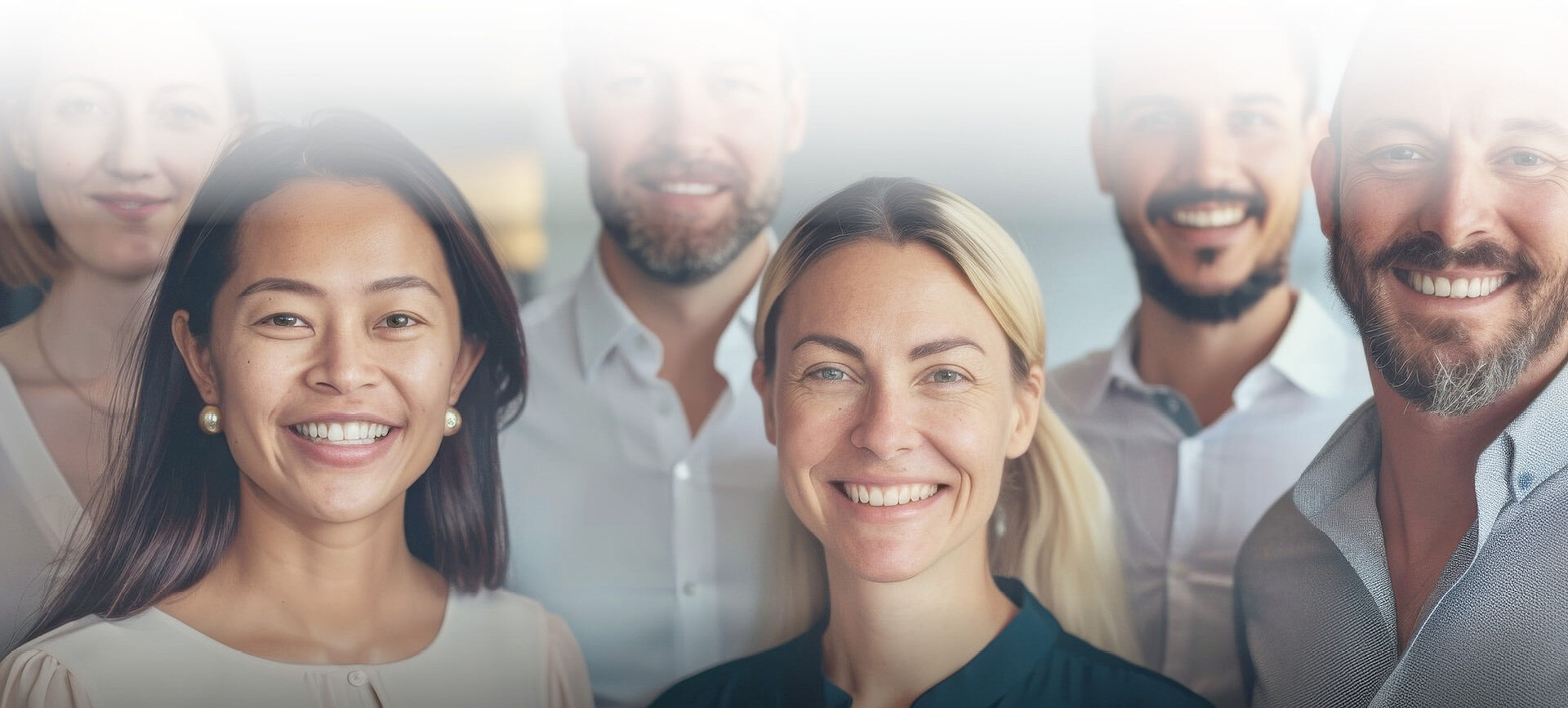 Vielfältiges Team von Mitarbeitenden einer psychosomatischen Klinik.